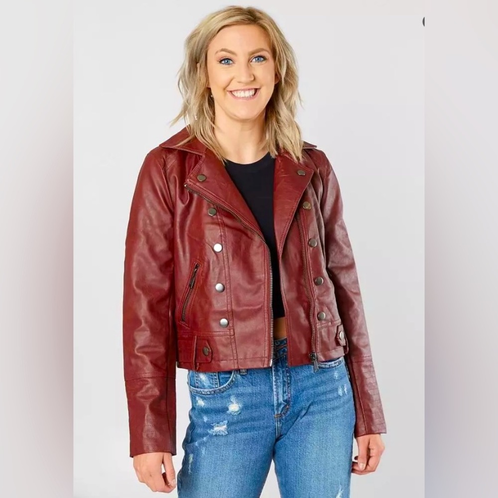 EUC JOLT (sold at BUCKLE) Vegan Leather Jacket ~ size Medium